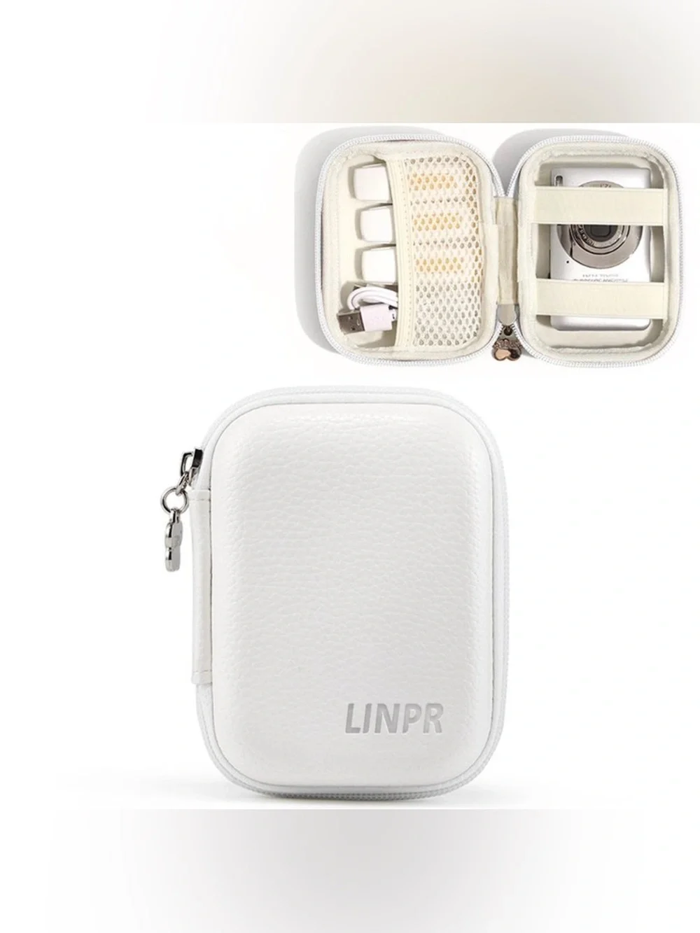 White Hard Shell Electronics Travel Case for Cell Phones & Accessories